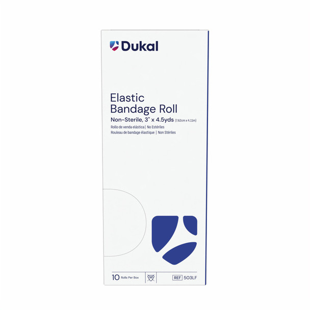 Dukal Elastic Bandage Roll – 3 in X 4.5 Yds, Non – Sterile, 10/bx, 5 Bx/cs Packaging – brand_name Dukal
