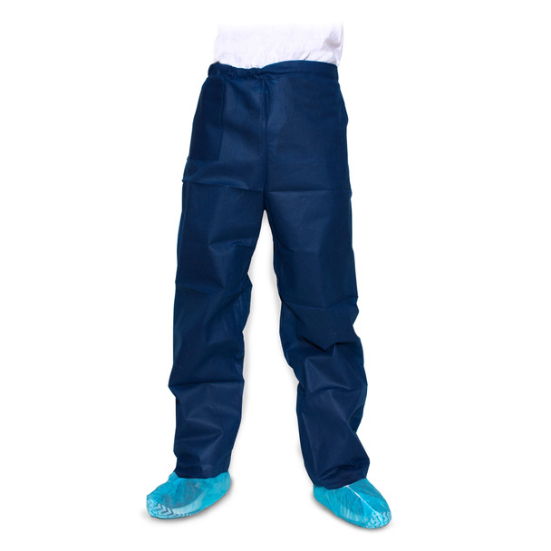 Dukal Scrub Pants – Large Size, Spunbond Polypropylene Material, Dark Blue, 10/BG, 5 BG/CS