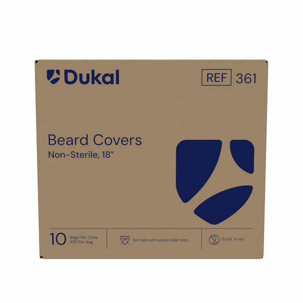 Dukal Beard Covers – Spunbond Polypropylene Material, Universal Size, 100/BG, 10 BG/CS Packaging