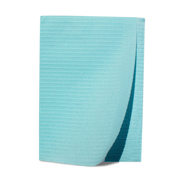 Dukal Patient Bibs – 2-Ply Paper/1-Ply Poly, 13 x 18 in, Blue, Tissue + PE Material, 500/Case, 8.8 lb