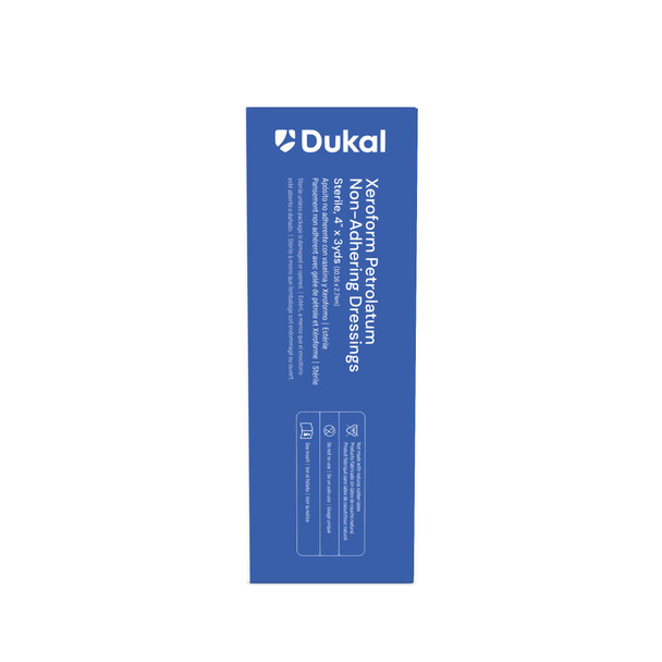Dukal Xeroform Petrolatum Non-Adhering Dressing – Sterile, 4 in x 3 yds, 1.25 lb, 1/PK, 6PK/BX
