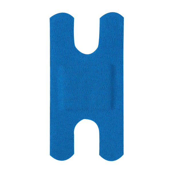 Dukal American Blue Metal Detectable Knuckle Adhesive Bandages – Sterile, Flexible Fabric, 1 – 1/2 X 3