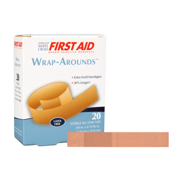 Dukal American Fabric Adhesive Bandages – Sterile, Lightweight, Flexible, 3/4 x 4-11/16 in, 20/BX, 24 BX/CS