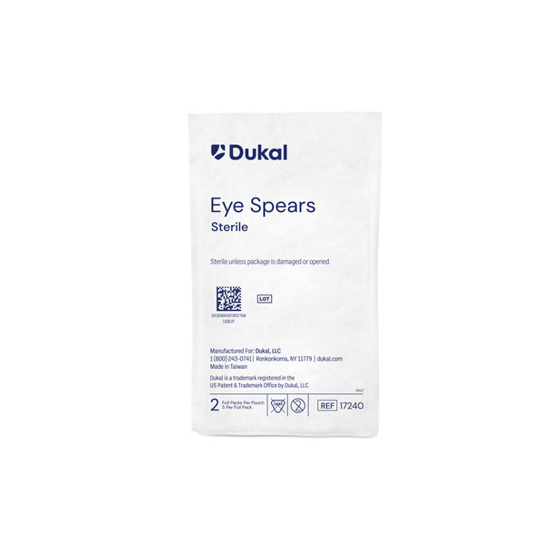 Dukal Sterile Eye Spears – Lint-Free Rapid Absorption, Expands 10x, 10/PK, 20 PK/CS, 0.55 lb Weight