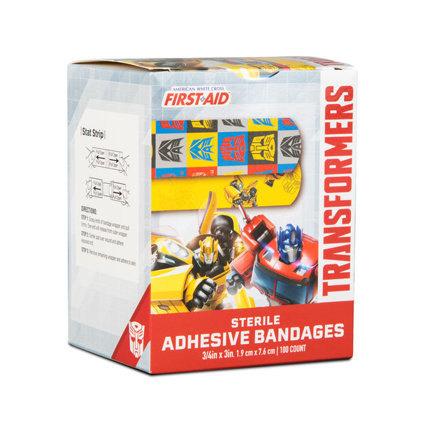 Dukal American Transformers Adhesive Bandages – Stat Strip Wrapper, 3/4 x 3 in, Sterile, 100/BX, 12 BX/CS