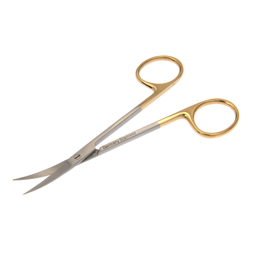 Dukal Aspen Iris Curved Scissors – 4 1/2 in Length, Tungsten Carbide Cutting Edges, Reusable, Ophthalmic
