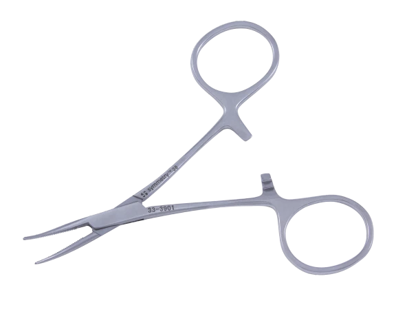 Dukal Aspen Halsted Curved Forceps – 3/4 in Length, Low – Glare Finish, Reusable, Latex – Free