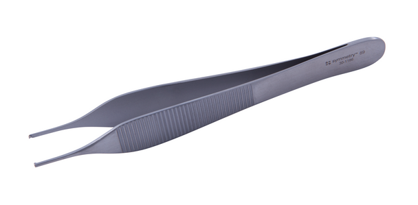 Dukal Aspen Adson Tissue Forceps – 1x2 Teeth, 5 in Length, Reusable, Latex-Free Construction