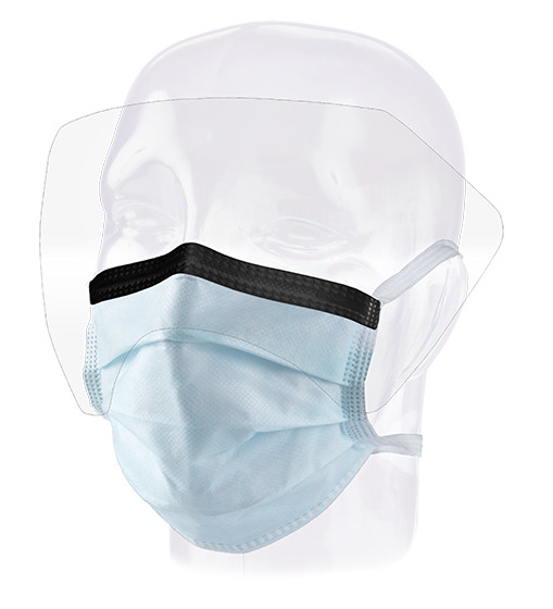 Dukal Aspen Fluidgard 120 Anti – Fog Surgical Mask with Extended Shield – ASTM Level 2 – Latex – Free – Single