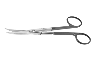 Dukal Aspen Mayo Curved Scissors – Razor Edge, Black Handle, 6 3/4 in, Reusable, Latex-Free