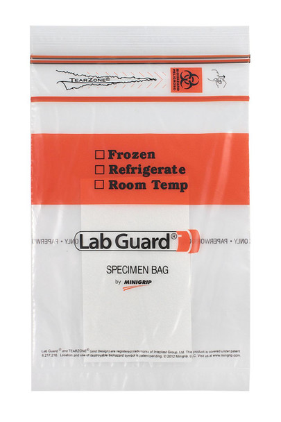 Medgen Lab Specimen Transport Bags with Zip Closure – 6×9 in, Super-Absorbent 3×5 Pad, Double Zip, Clear/Blk