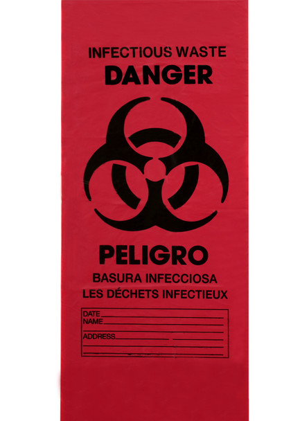 Medgen Biohazardous Waste Bags – Meets A.S.T.M. Dart Test, HDPE Film, Star Seal, 30-32 gal, 250/cs
