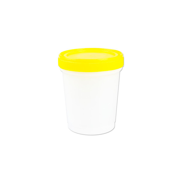 Medgen Histology Container – 1L/34oz Capacity, Clear Container with Yellow Lid, 10 Sleeves of 10 Each