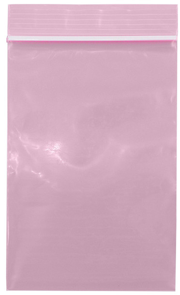 Medgen Anti – Static Zip Bags – Pink Tint, 4 X 6 in, , , Electrostatic Dissipative, Durable – 100/pack