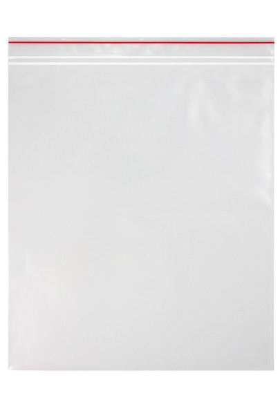 Medgen Minigrip Red Line Zip Closure Bags – Double Zipper, 13 x 15 in, 2 Mil, Clear, 1000/case