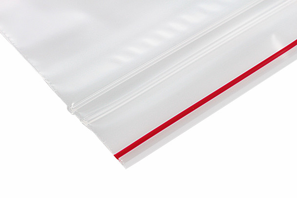 Medgen Minigrip Red Line Zip Closure Bags – 9 x 12 in, Double Zipper, 2 Mil Thickness, Clear, 1000/case