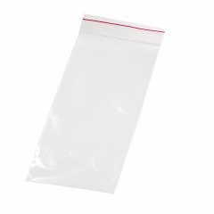 Medgen Minigrip Red Line Zip Closure Bags – 2 Mil Plain, 4 x 8 in, Liquid-Tight Double Zipper, Clear, 1000/cs