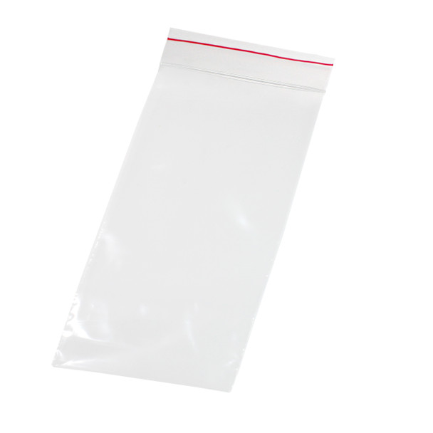 Medgen Minigrip Red Line Zip Closure Bags – 2 Mil Plain No Print, 4 x 7 in, Clear, Liquid-Tight Double Zipper