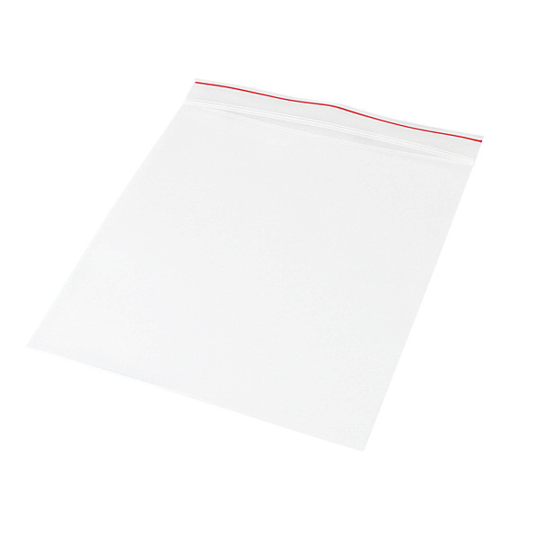 Medgen Minigrip Red Line Zip Closure Bags – 2 Mil Plain, 4 x 4 in, Clear, Rugged Zipper, 10/100, 1000/cs