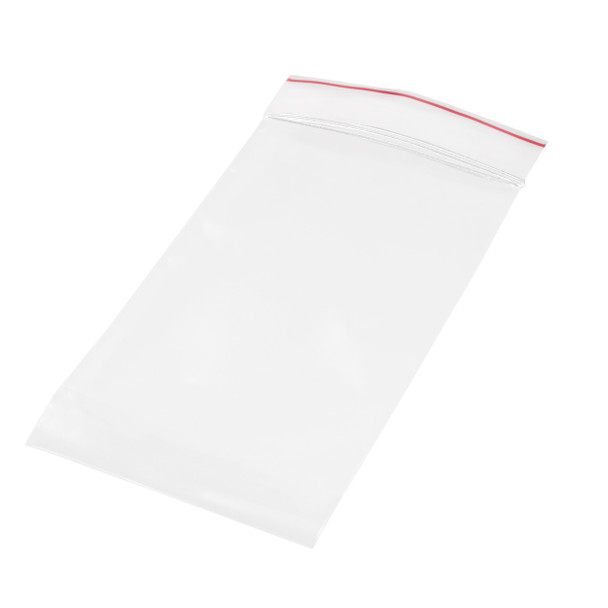 Medgen Minigrip Red Line Zip Closure Bags – 2 Mil Plain No Print, 3 x 3 in, Clear, Liquid-Tight Double