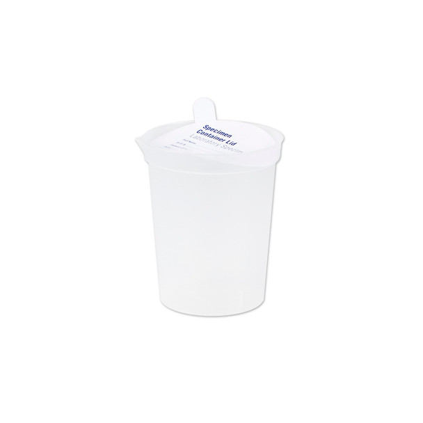 Medgen Spouted Collection Container – Translucent, Printed Lid, 6.5 oz (180 mL) Capacity, 500/Case