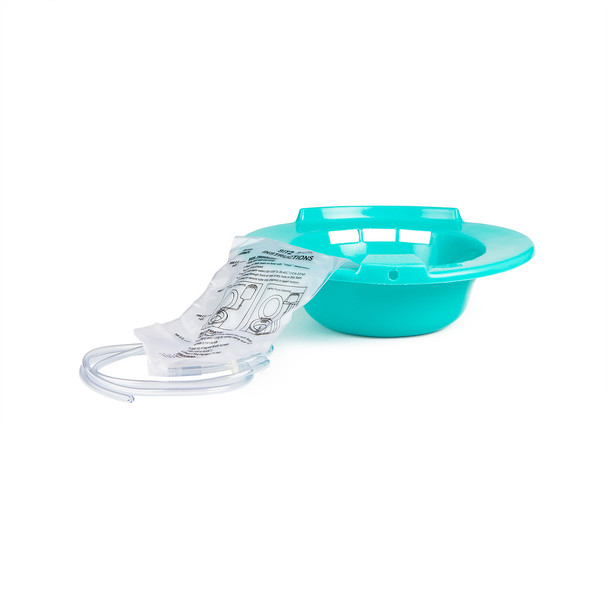 Medgen Sitz Bath – 2000 mL Capacity, 60 in Tubing, Individually Bagged, Turquoise, 10/Case