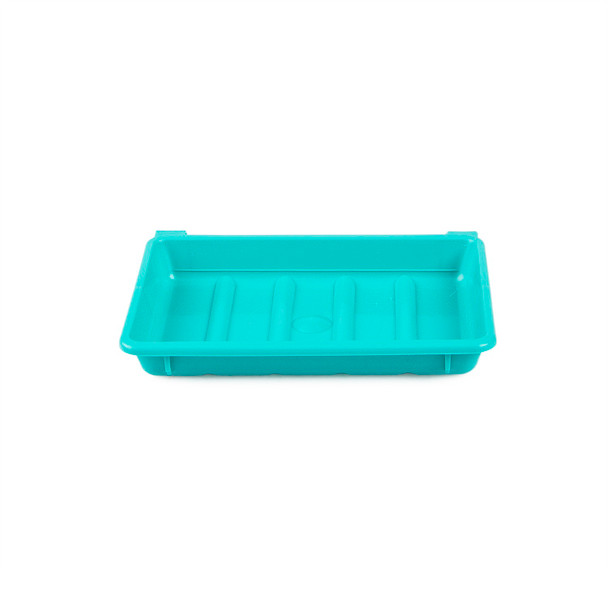Medgen Snap-On Soap Dish – 3.8 x 2.8 in, Turquoise, 500/Case, Wash Basin Accessory, Durable Plastic