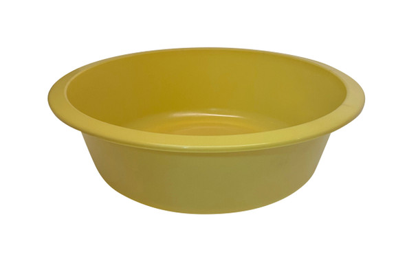 Medgen Wash Round Wash Basin – 6 qt (5.7 L) Capacity, 13 x 3.9 in, Gold, Case of 50, Durable Plastic