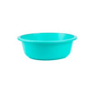 Medgen Wash Round Wash Basin – 5 Qt (4.7 L) Capacity, 12 x 3.9 in, Turquoise, 50/Case, Durable Plastic