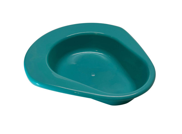 Medgen Bedpans Stackable Bedpan – 250 lb Weight Capacity, 2 Qt (1.9 L) Capacity, 13 X 12 X 3.1 in, Turquoise