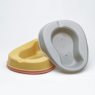 Medgen Bedpans Stackable Bedpan – 1.75 qt Capacity, 250 lb Weight Limit, 15 x 11 in Size, Gray, 50/Case