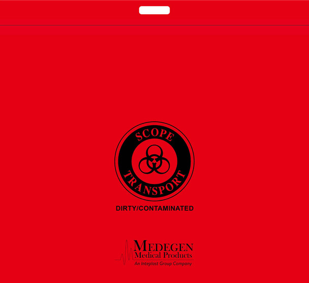 Medgen Scope Transport Bags – LLDPE Film, Flat Pack, Zip Closure, Die Cut Handle, 24×20 in, 4.0mil