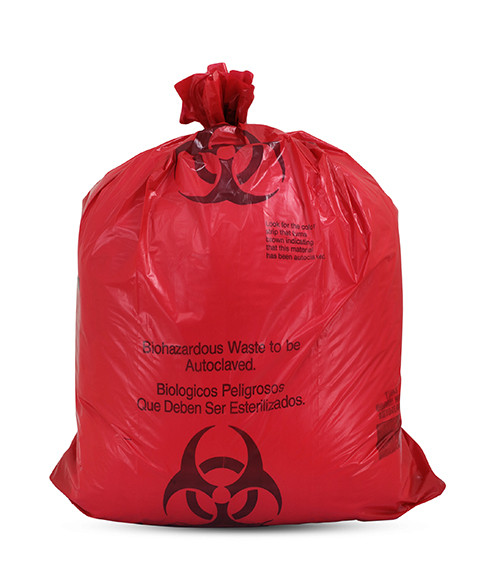 Medgen Autoclavable Biohazard Waste Bags – Polypropylene with Indicator, 2.0mil, 2 – 3 Gal, 12 X 24