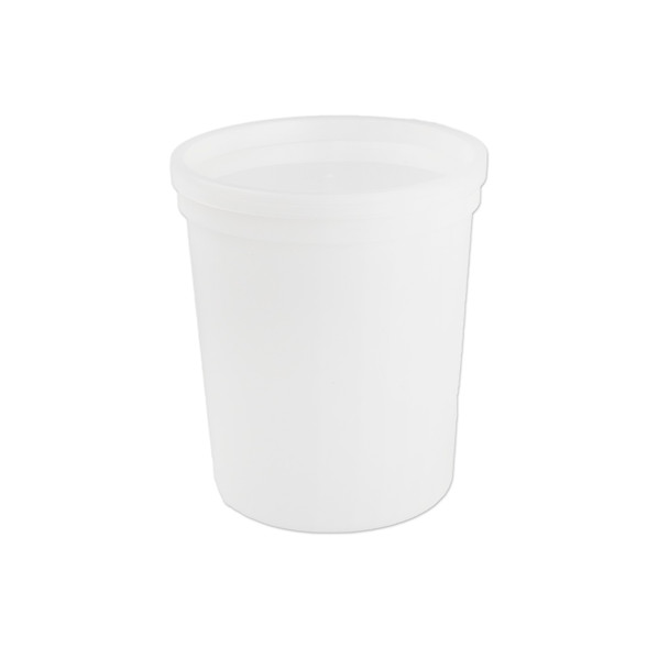 Medgen Laboratory Container with Snap on Lid – 32oz Capacity, Translucent Base and Lid, 100/Case
