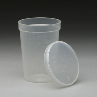 Medgen Gent-L-Kare Snap Cap Specimen Container – 8 oz/220 mL Capacity, Translucent Snap Cap, 100/Case