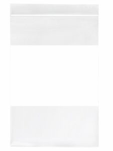 Medgen Reloc – Zippit Zip Closure Bags – 2 Mil Writable White Block, Clear, 4 X 6 in, , – 100/pack