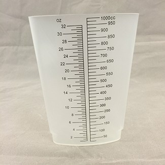 Medgen Triangular Graduate Measuring Container – 32 oz (1000 mL) Capacity, 200 per Case, Non-Sterilizable