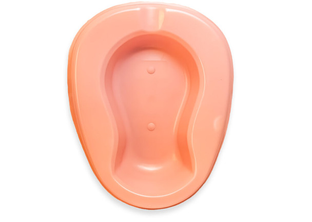 Medgen Bedpans Stackable Bedpan – 1.75 qt Capacity, 250 lb Weight Limit, 15 x 11 in, Dusty Rose, 50/Case