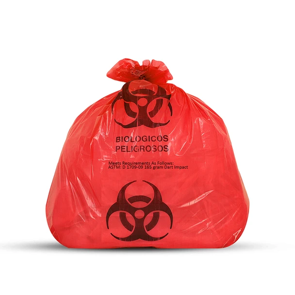 Medgen Biohazardous Waste Bags – Meets Dart Impact/elmendorf Tear, 44 Gal Capacity, 1.20mil Gauge, 38×45