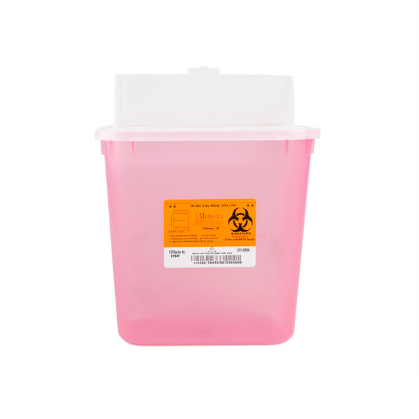 Medgen Stackable Sharps Container – Polypropylene, 2 Gal Capacity, Translucent Red/black, 10 X 7 X 9.5