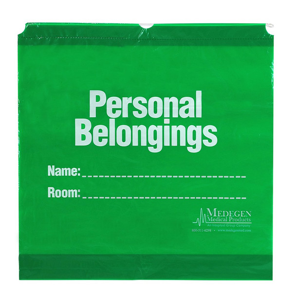Medgen Patient Belongings Bags – LLDPE Film, Flat Pack, Drawstring, 20x20x4 in, Large Capacity, 25/pk 10