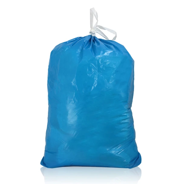 Medgen Laundry and Linen Bags Draw Tape Flat Pack – 20 – 30 Gal Capacity, 31×41 in Size, 1.50mil Gauge, Blue