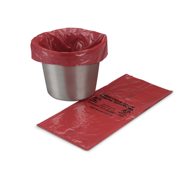 Medgen Anti-Static Kick Bucket Liner – NFPA 56A Compliant, Twist Ties, Star Seal, 7 gal, 1.30mil, 18 x 8 x 16