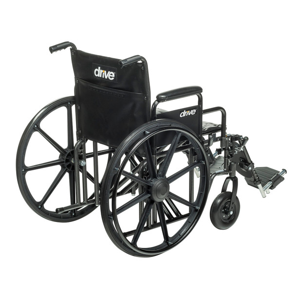 Drive Sentra EC Heavy Duty Bariatric Wheelchair with desk arms, rear view showing the backrest carry pocket