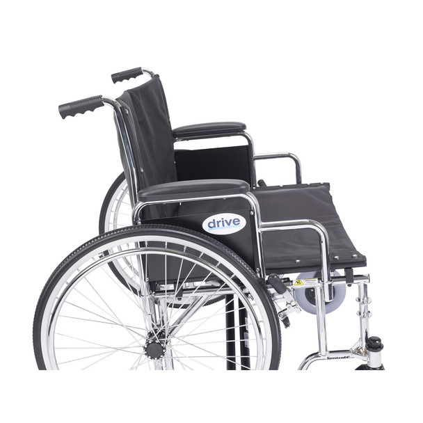 Drive Sentra EC Extra-Extra-Wide Bariatric Wheelchair heavy-duty flat-free front caster detail
