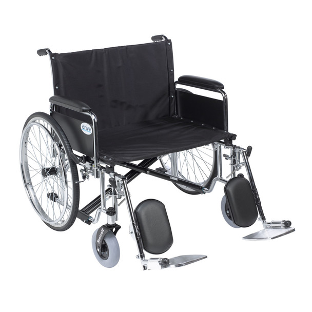 Drive Sentra EC Extra-Extra-Wide Bariatric Wheelchair 26 in with full-length arms and elevating legrests