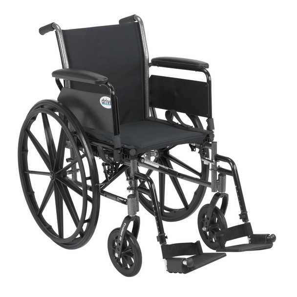 Drive Cruiser III Lightweight Wheelchair with swing-away footrests, front three-quarter view