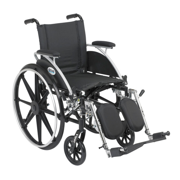 Drive Viper Jr. Pediatric Wheelchair with elevating legrests, front three-quarter view