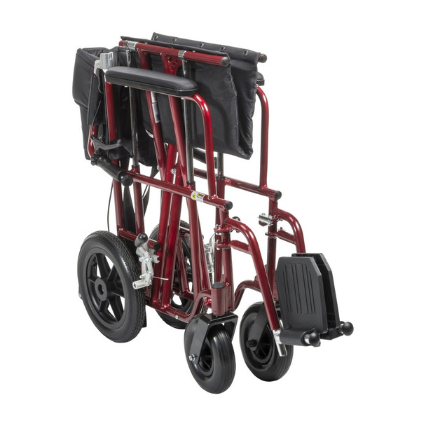 Drive Bariatric Aluminum Transport Chair folded – side view