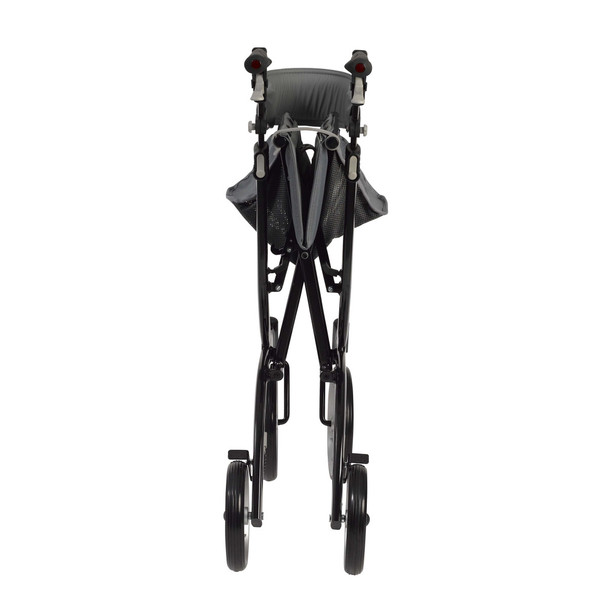 Drive Nitro Aluminum Rollator in Red, three-quarter view with storage bag